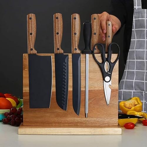 Senken Knives Senken Natural Acacia Hardwood Magnetic Knife Block thumb #6