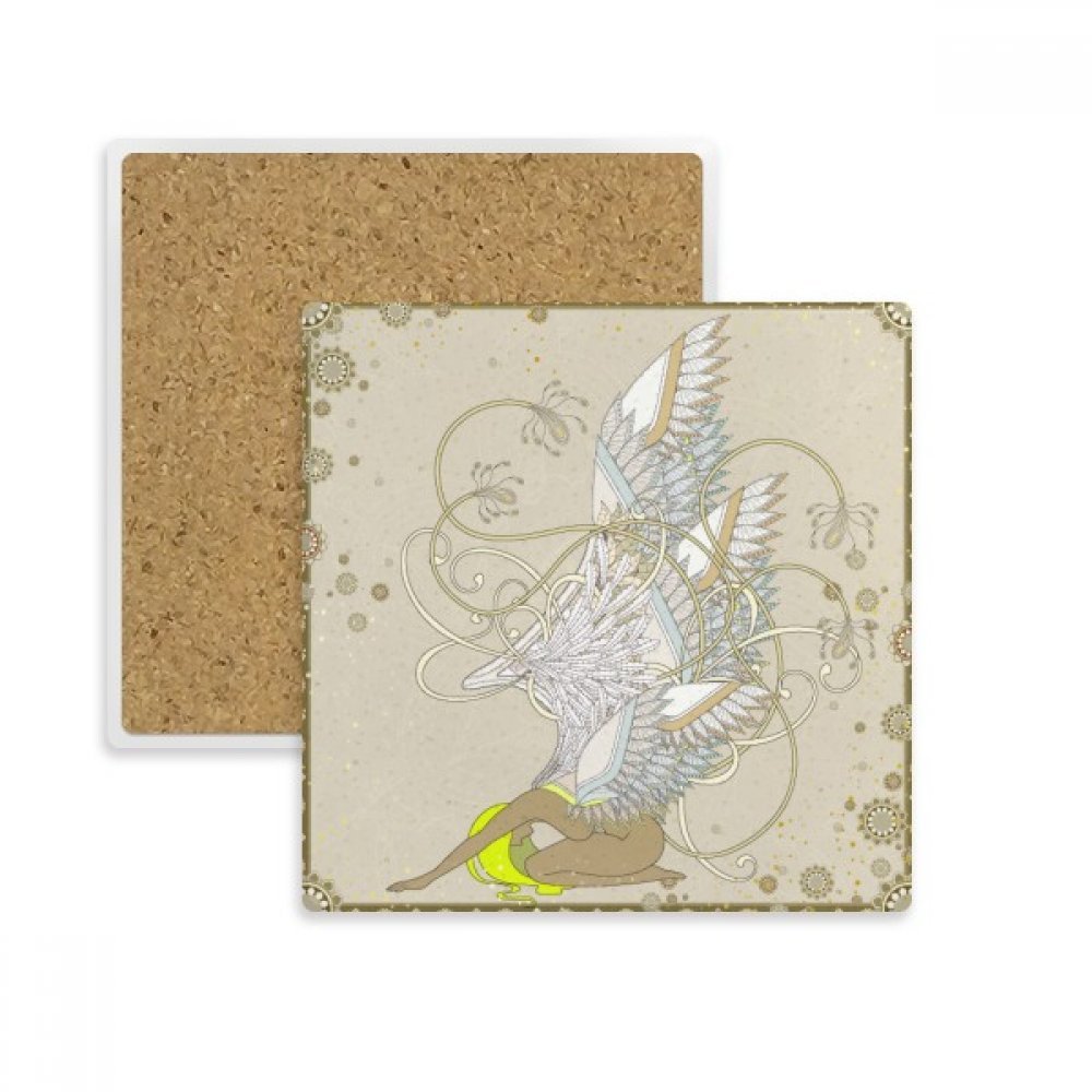 Coaster en pierre absorbant Fleur Wing Japon Ukiyo-e dessous de verre