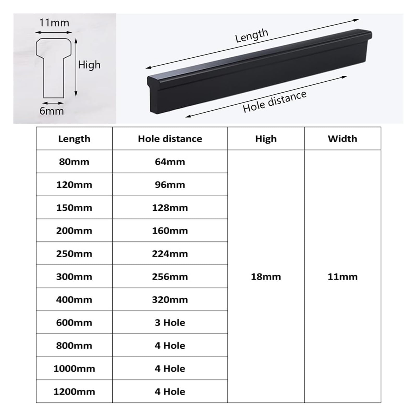 Uchwyty do szafek, uchwyty do szafek, Uchwyty szuflad w kształcie litery T do szafek kuchennych Szafa sypialniana, 2 szt(Length 150mm)