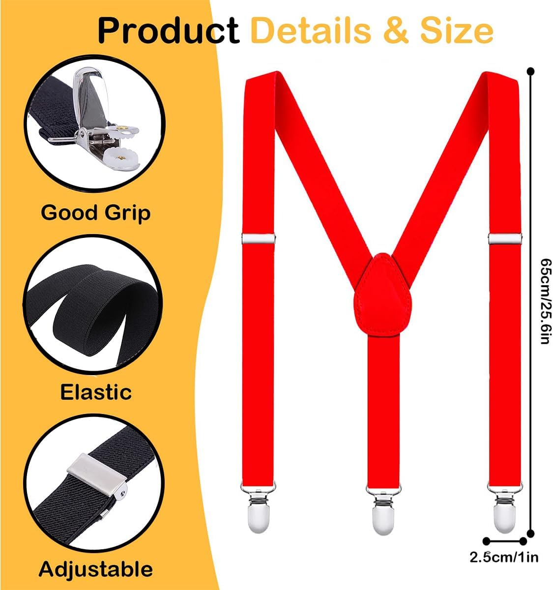 HABITER Kids Suspenders Adjustable Suspenders Set With Bow Ties for Boys and Girls image 2