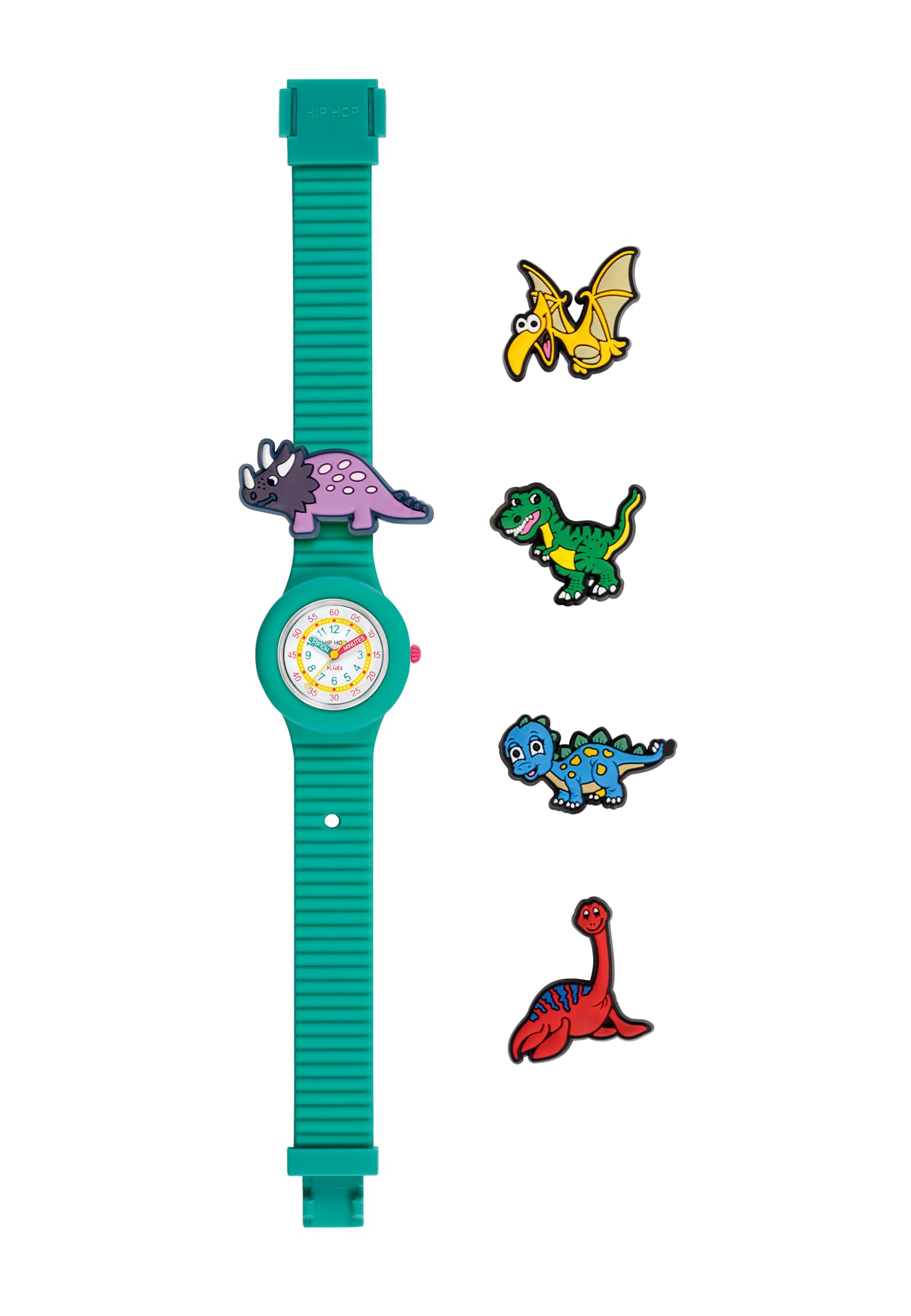 HIP HOP, PINTASTIC Kollektion, Kinderuhr, Quarzuhrwerk, Gehäuse 32 mm, wasserdicht, Armband aus hypoallergenem Silikon, mit 5 dekorativen Elementen zum Thema inklusive, Geschenkidee