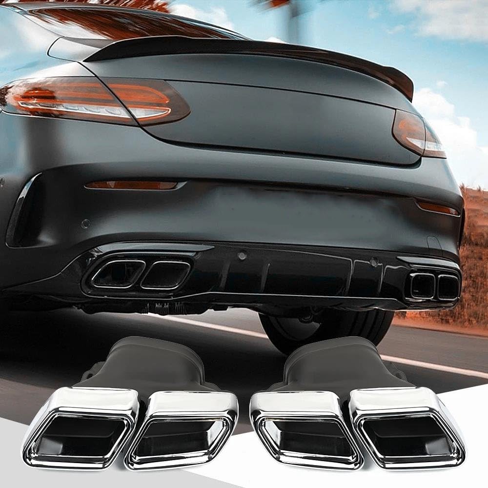 Dla Mercedes Dla Benz C63 AMG W205 2015+ RS-CR2011 1 Para Końcówek Wydechu Tłumik Rura Wykończeniowa Stal Nierdzewna Akcesoria Samochodowe Stylizacja