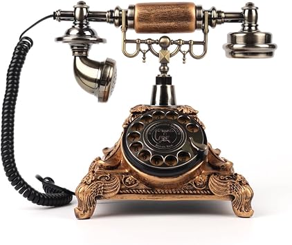Retro Craftsmanship Audio GuestBook Telephone for Confessional Wedding Birthday Party Gold Color