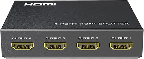 ANLINK Divisor HDMI 4K 1x4 1 en 4 salidas 4 puertos 4Kx2K de alta calidad Full Ultra HD Distribuidor para PS4 Fire Stick HDTV DVD Roku Blu-Ray