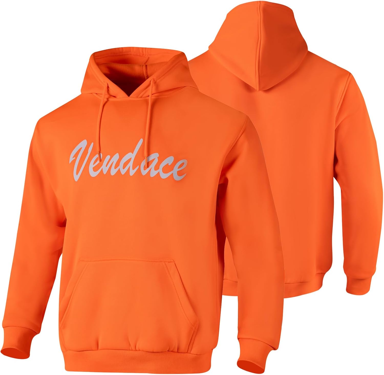 VENDACE Men's High Visibility Fleece Hoodie Sweatshirt-Safety Workwear Pullover Hoodie