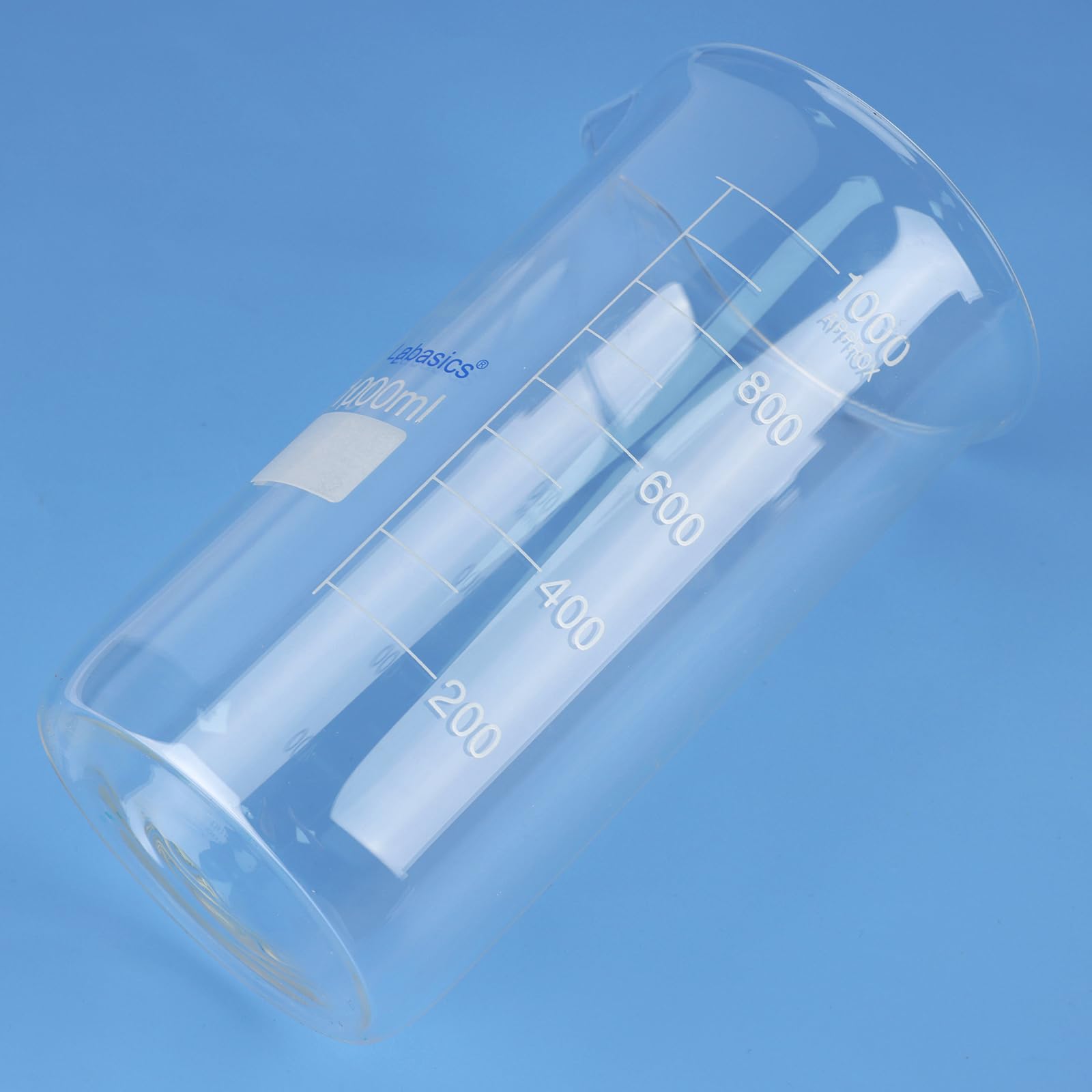 Labasics Bécher Haut en Verre, Bécher Haut Gradué en Verre Borosilicate avec Bec Verseur, Forme Griffin, 1 Pièce, 1000 ml