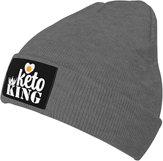 Keto King Beanie for Women Men Winter Hats Acrylic Hat Unisex Knit Hat Black