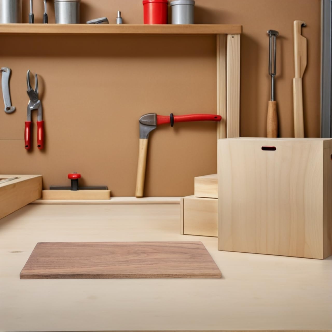 SHINEOFI Blocco di legno di noce spesso per artigianato, tavola di legno duro non finita con venature naturali per principianti progetti fai da te e intaglio artistico del legno