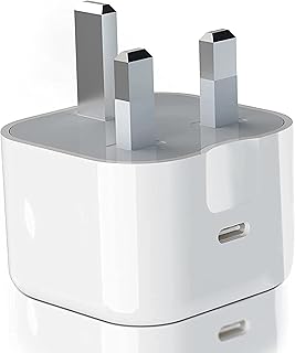 USB C Fast Charger Plug 18W Max 20W PD Fast Type C Wall Charger Compatible iPhone 13/13 Mini Pro Max/12 Pro Max/12 Mini/11 Pro Max/Xs Max/XR/X/8Plus, UK Type C Wall Charging Power Adapter (Pack of 1)
