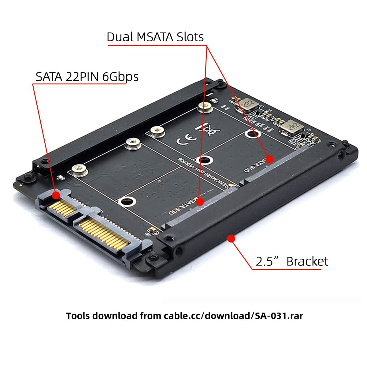 Amazon.com: NFHK Dual MSATA Mini-SATA SSD Card JOBD Raid0 Span