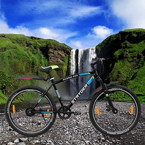Image of TATA Stryder Harris 200 27.5 inch Wheel,Frame- 17 inch,Single Model Unisex-Black,Non Gear Cycle Rear V-Brake & Front Disc Brake Sports Light Weight Freeride /Road Bike