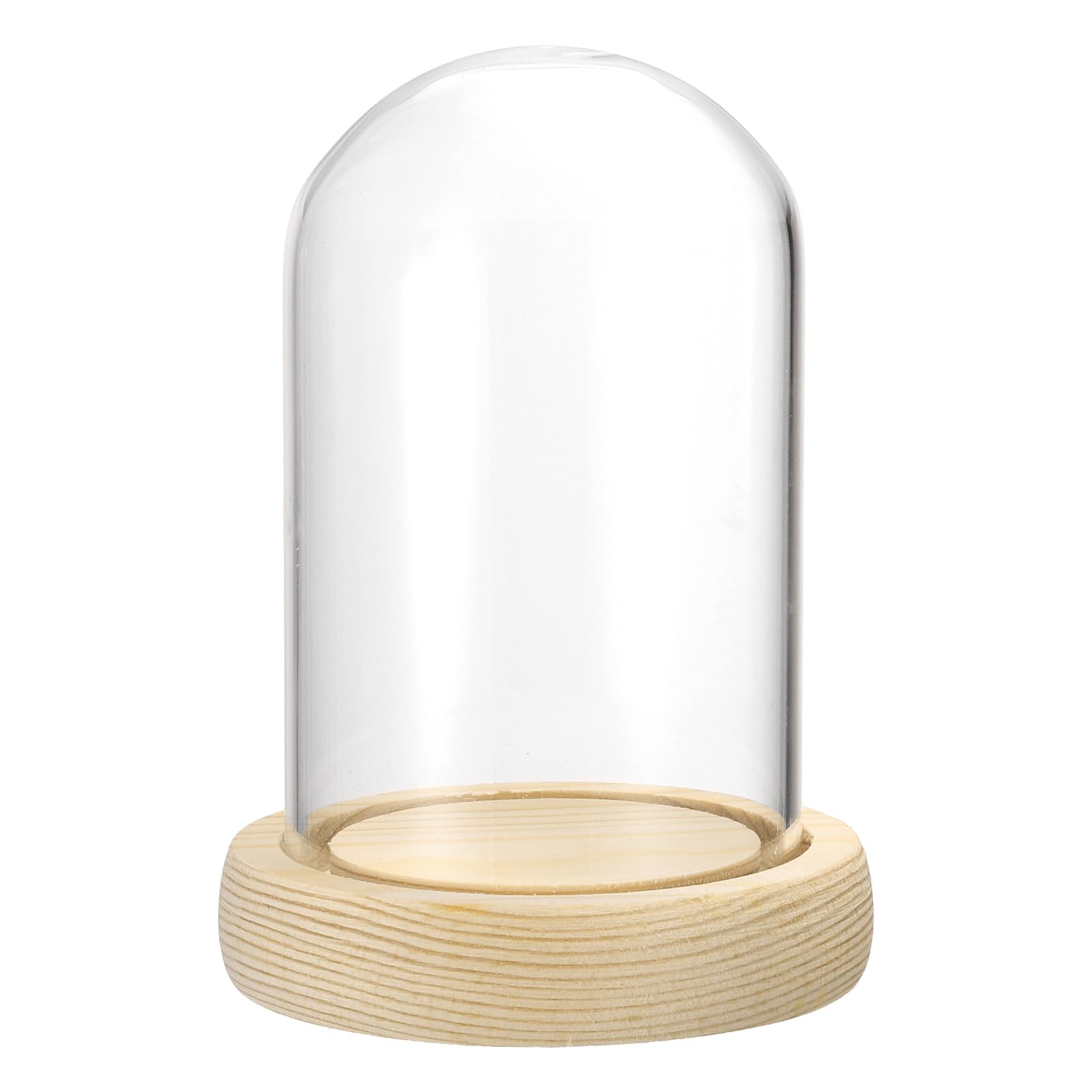 Cloche en verre de qualité avec socle en bois élégant pour sublimer vos collections