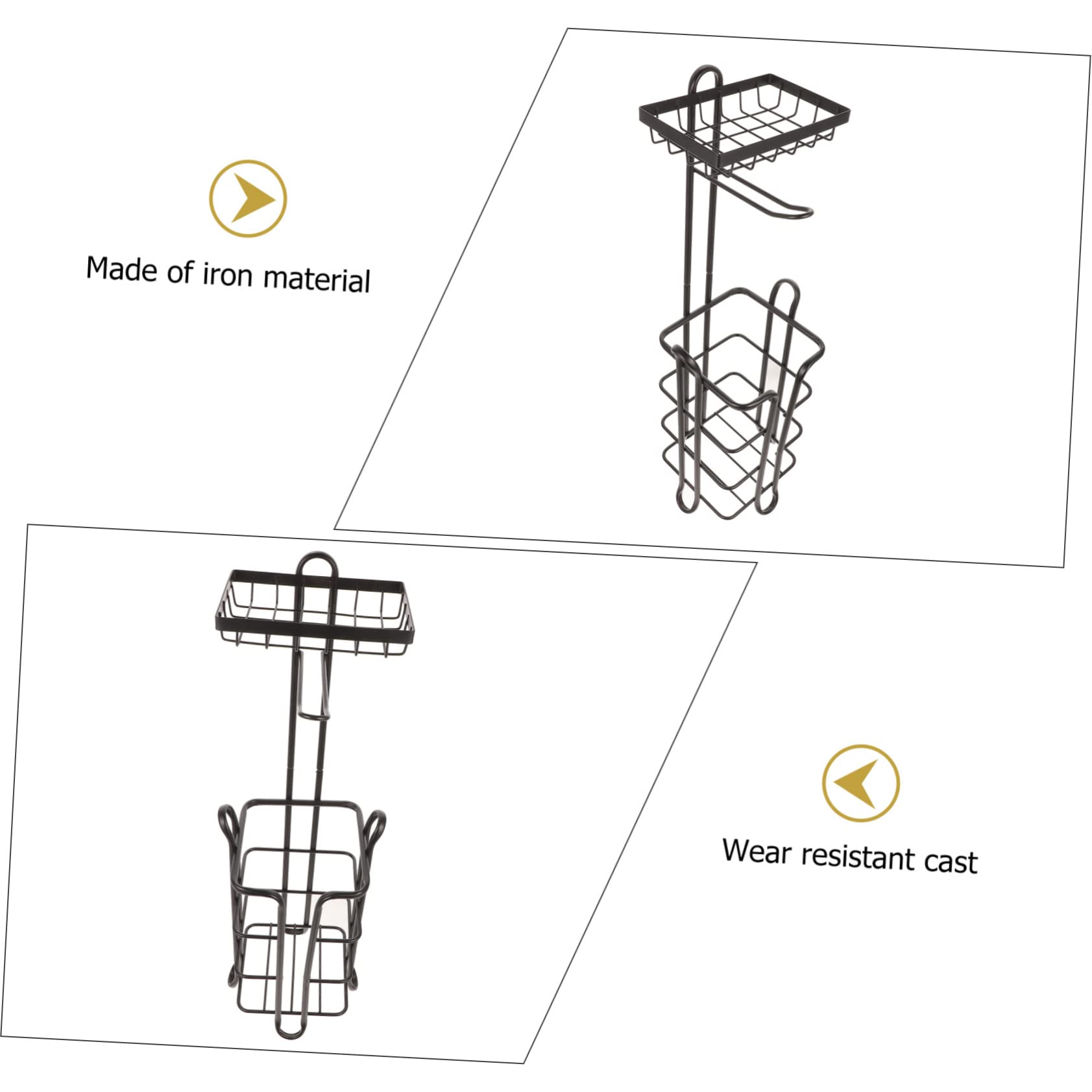 Uonlytech Portarrollos Estructura Resistente y Hierro Negro Vertical para Hierro Negro Diseño de Múltiples Capas Papel Higiénico para Baño y Cocina