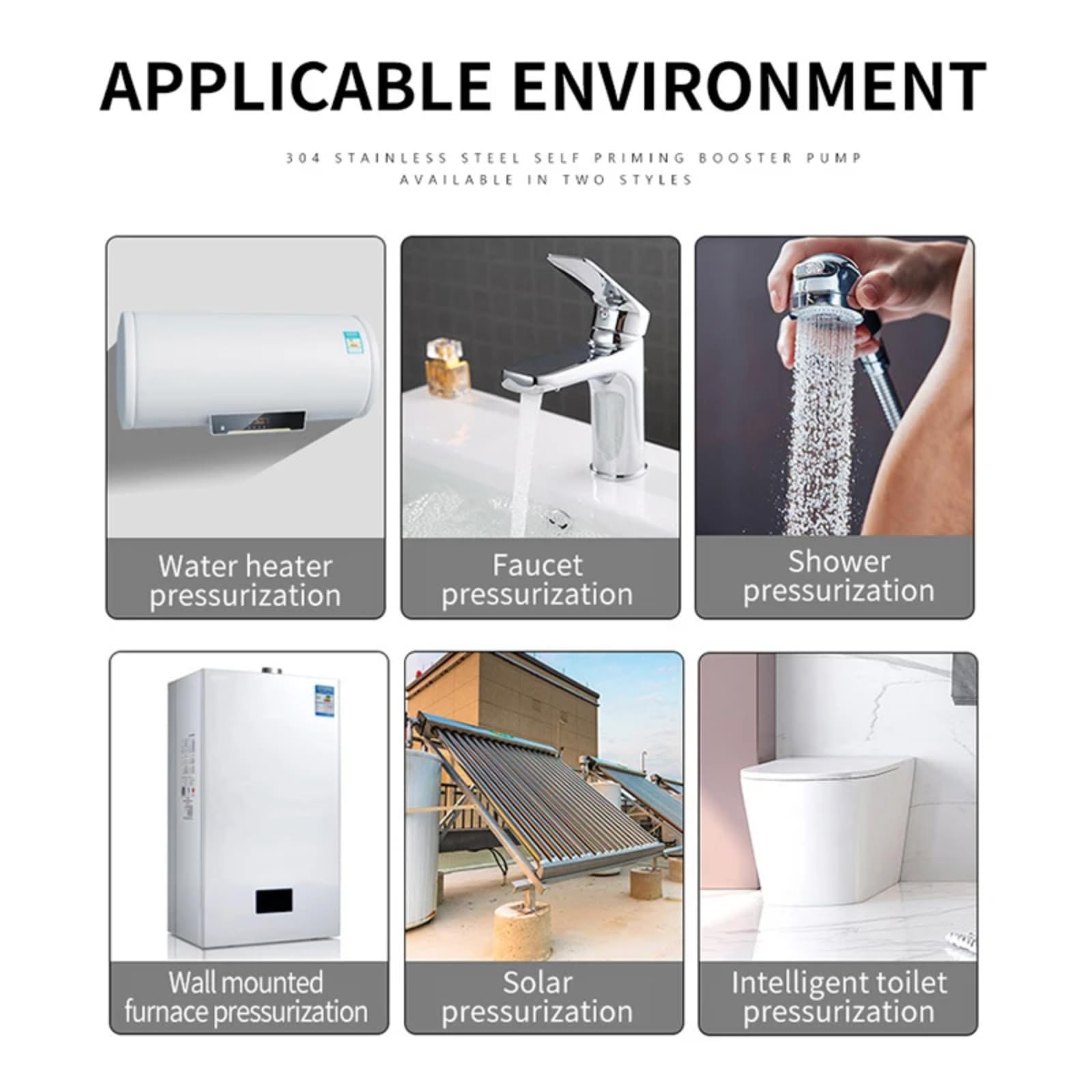 Bomba de Refuerzo de Presión de Agua, 100W 24V 25L Completo Automático Sensing Inteligente Bomba de Refuerzo de Calentador de Agua Tranquila para Sistemas de Suministro de Agua