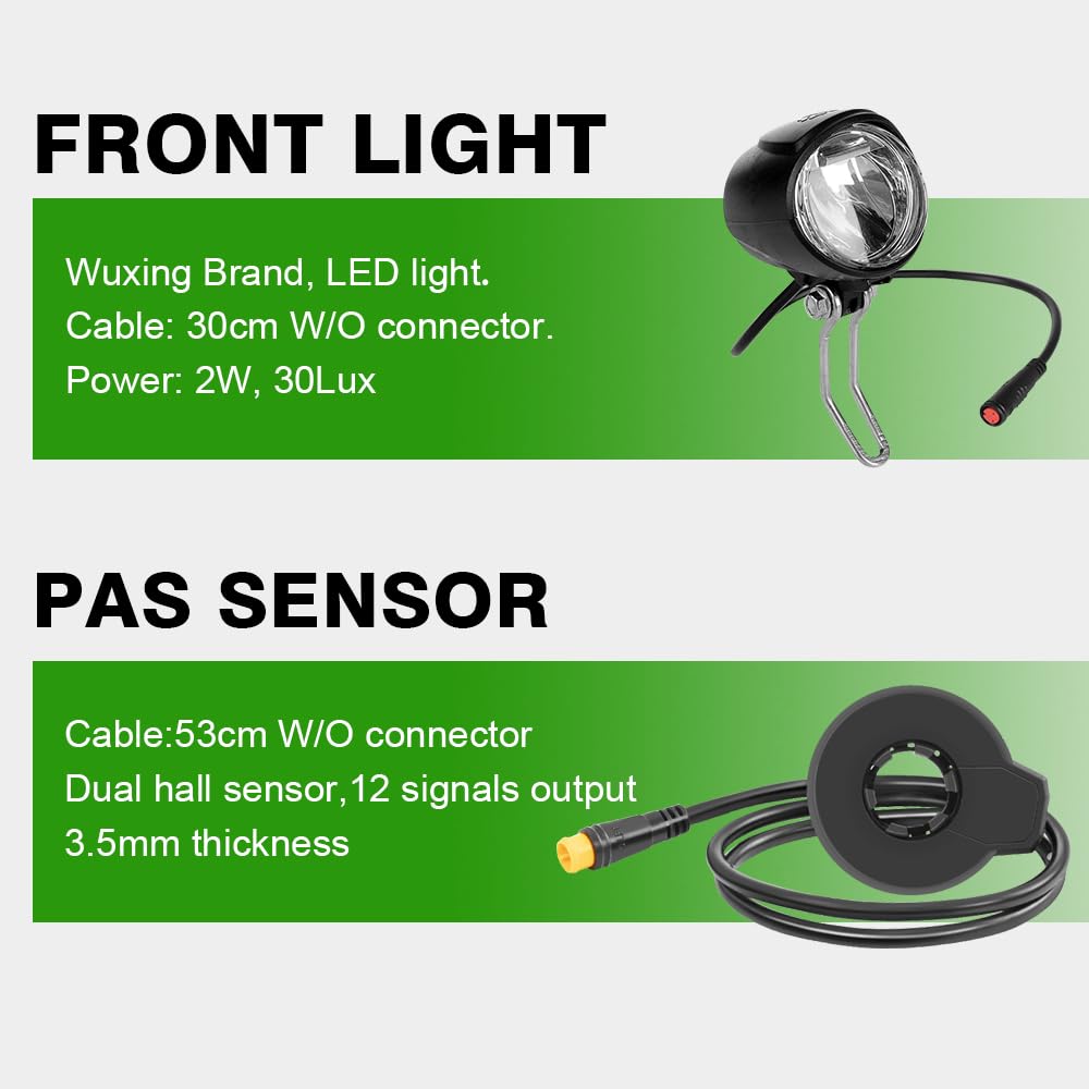 YOSE POWER Ebike Kit 36V250W 28 "kit de Conversion de moyeu pour vélo électrique Avant avec Batterie Hailong 36V 18Ah DIY e-Bike LCD