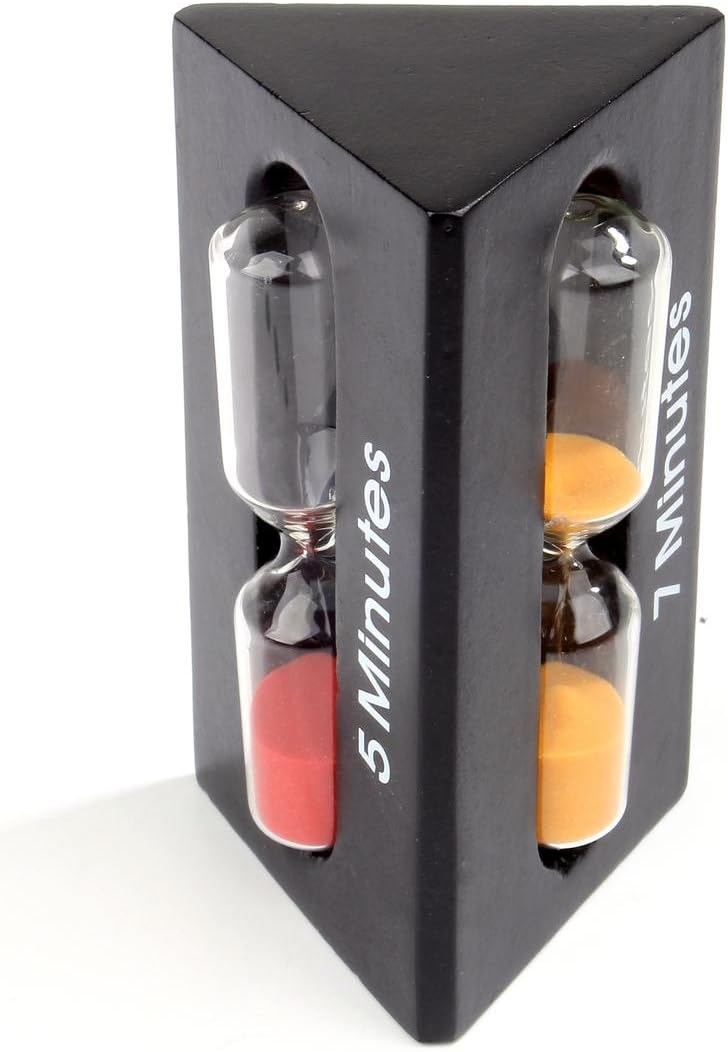 オシャレ な 三角形 砂時計 3分計 & 5分計 & 7分計 ブラック