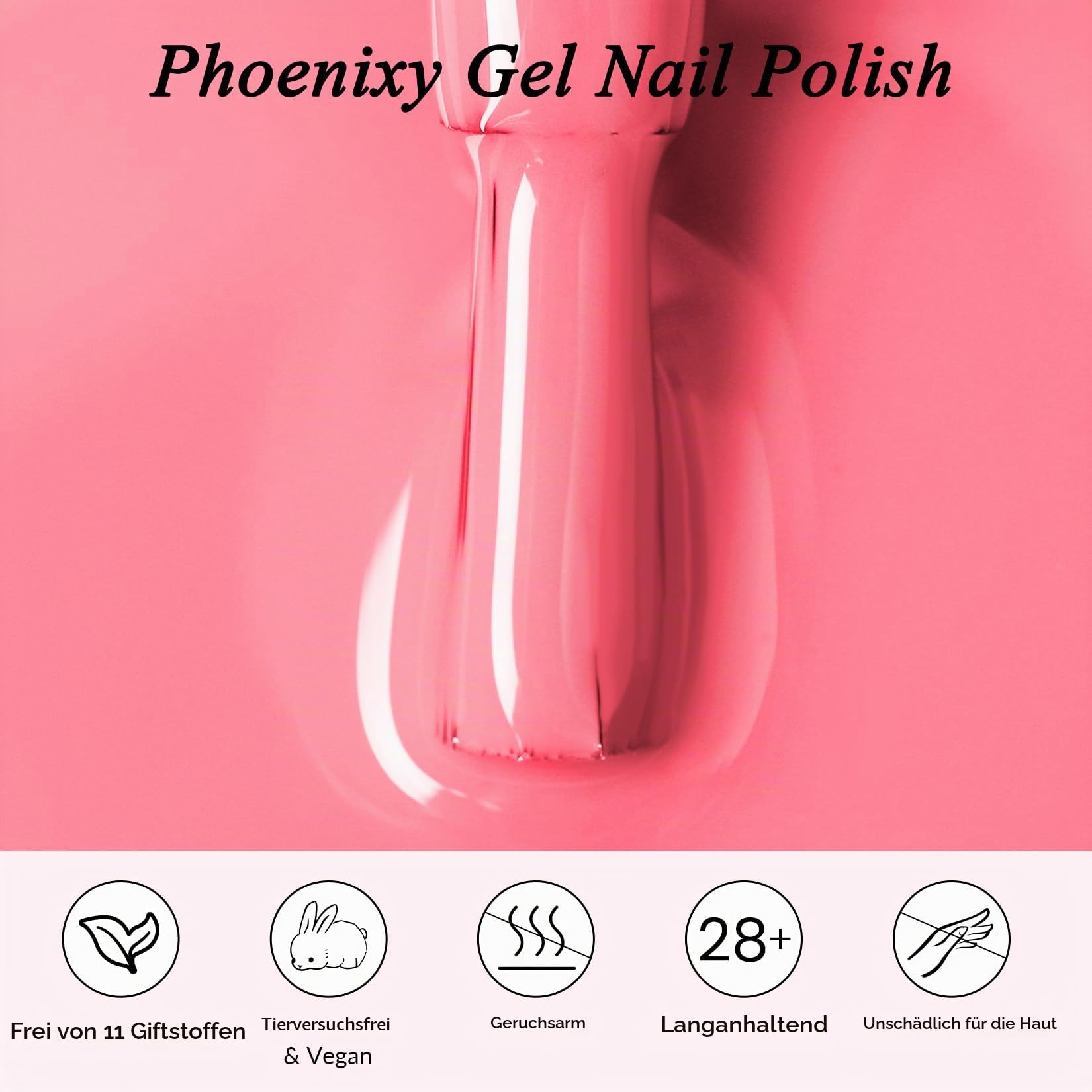 Phoenixy 24+4 Stk. U V Nagellack Set Starterset mit Lampe 48W, Gelnägel Starterset Gel Nägel Set mit Unterlack Überlack Matte Überlack Glitter Überlack