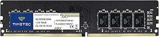 Timetec 8GB DDR4 2666MHz PC4-21300 Non-ECC Unbuffered 1.2V CL19 1Rx8 Single Rank 288 Pin UDIMM Desktop PC Computer Memory RAM Module Upgrade (8GB)