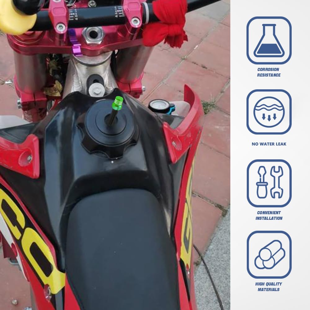 2PCS Breather Hose Gas Fuel Tank Cap Motorcycle Gas Cap CNC One Way Tank Valve Vent Tube with — view 4