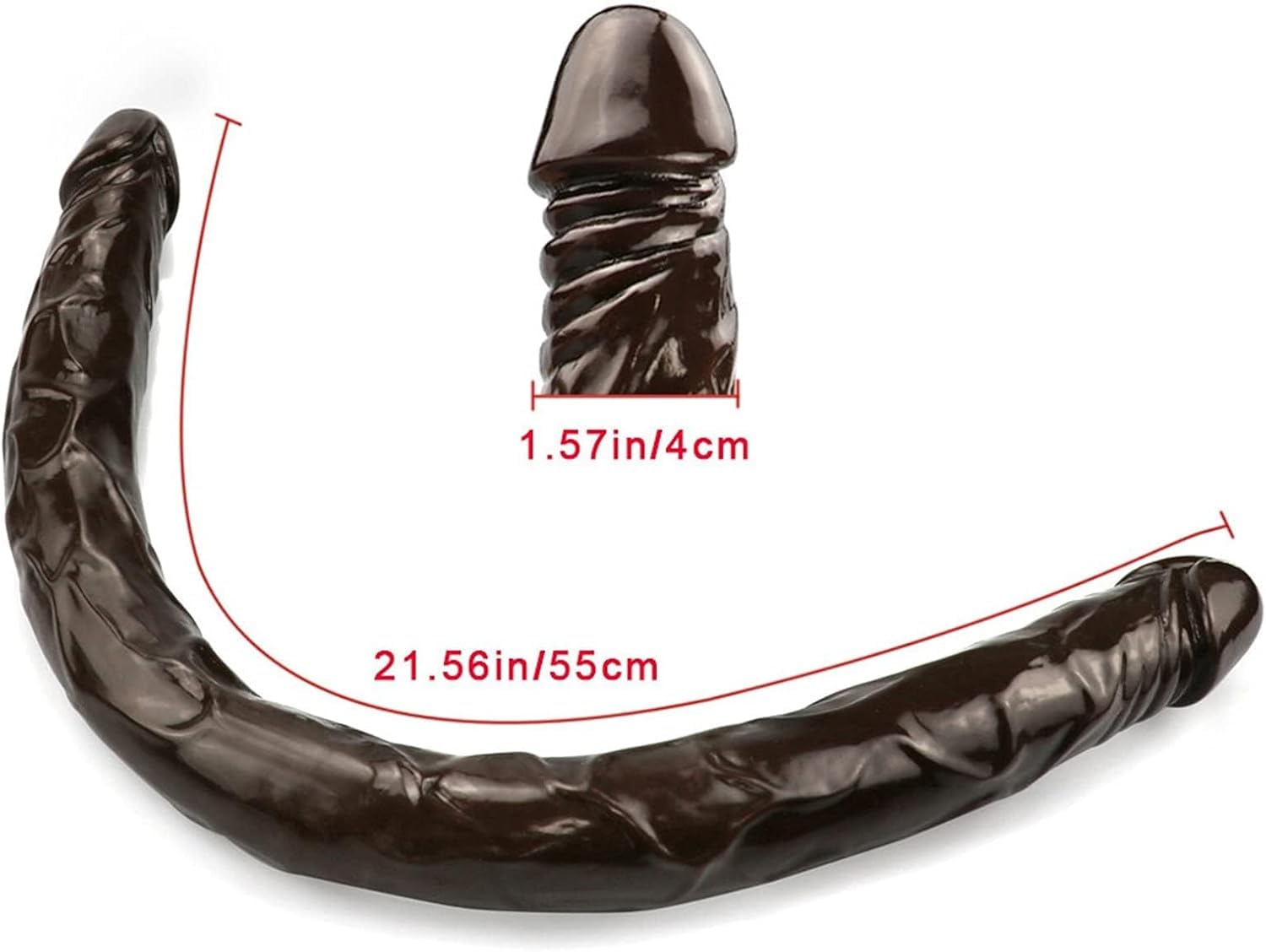 Doppio dildo XXL da 55 cm con struttura realistica di testa e vene – stimolazione anale e vaginale profonda – ideale per donne e coppie lesbiche – toy extra large per doppio piacere