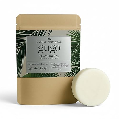 Nature Skin Shop Gugo Barra de champú para el crecimiento y adelgazamiento del cabello, tratamiento anticaídas con biotina y cafeína, sin sulfatos,