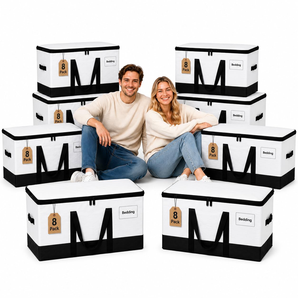 Moving Bags, 8 Pack 103L Large Packing Bags for Wardrobe Rotation for Moves