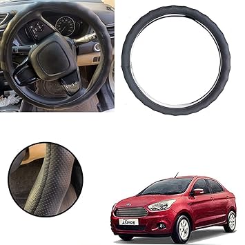 Auto Pearl Adinox Ring Type Car Steering Wheel Cover (Gold Full Cola) for -Figo Aspire