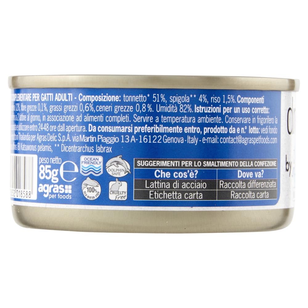 ADoC Cat Gatto Cibo Umido per Gatti SHELTER MIX MARE 24 Lattine DA 85 gr varietà di ricette di tonnetto: 12 Alicette BIANCHETTI, 8 GAMBERETTI, 4 SPIGOLA