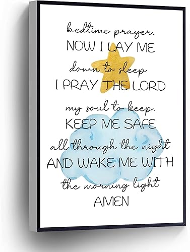 PUCHYUCT Lienzo decorativo para la pared de la habitación del bebé, diseño de estrellas y nubes, decoración de pared para niños, estirado y