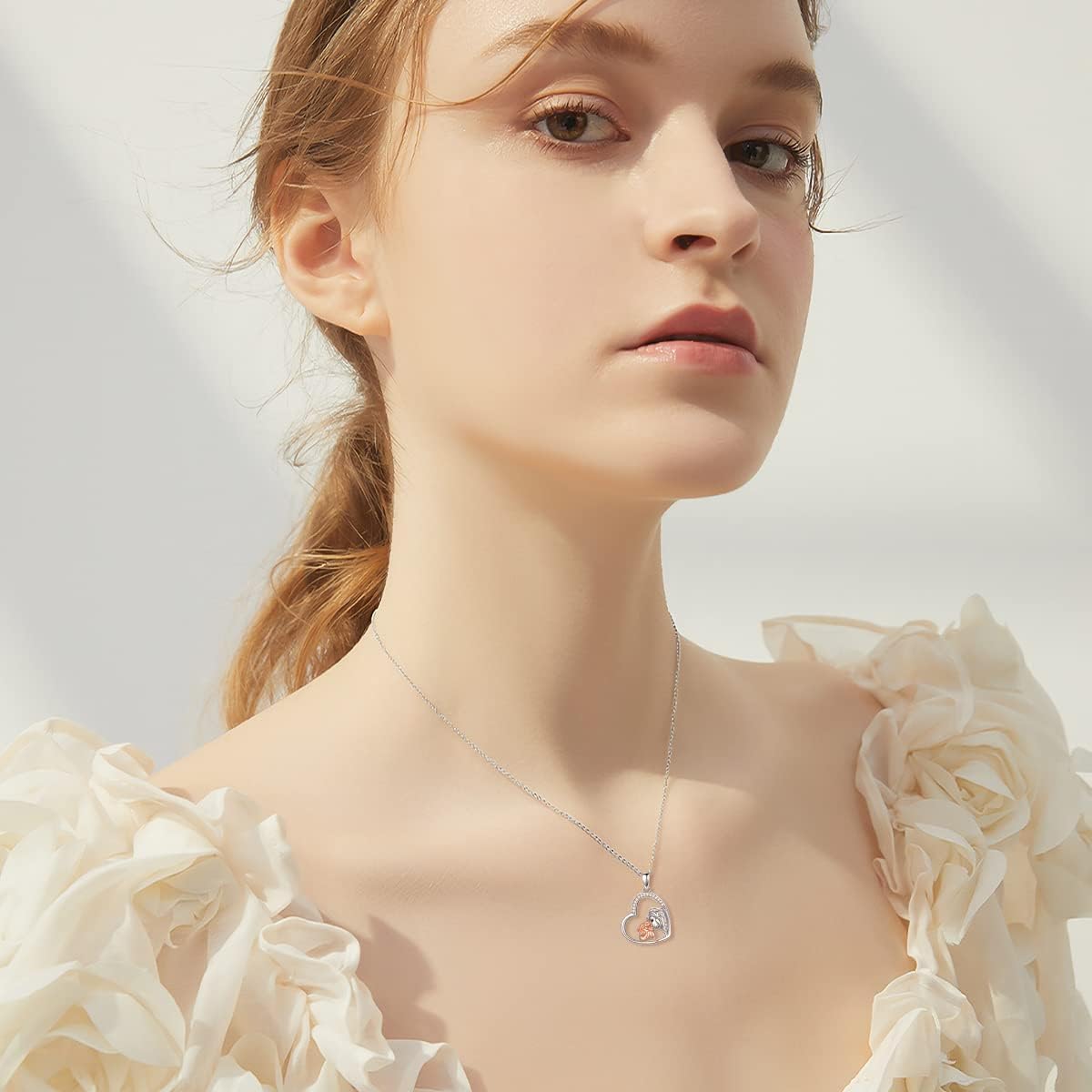 ONEFINITY Löwenmädchen Halskette 925 Sterling Silber Löwenmädchen Anhänger Schmuck Geschenke für Frauen Mädchen