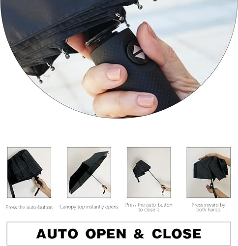 Miniatura 5 de ALFROTEY Mini paraguas de viaje plegable para lluvia con protección anti-UV, ligero, compacto, ideal para mochilas y bolsos, perfecto para mujeres y