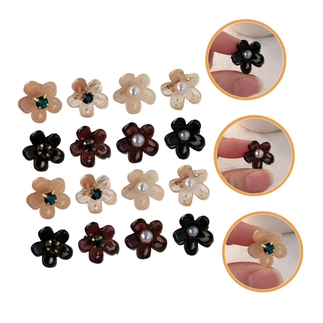 VICASKY Fermagli per Chioma a Forma di Fiore Piccoli Fermagli Artiglio 16 Pezzi in Plastica Accessori per Acconciature Eleganti per Bambine per Matrimonio e Altre Occasioni