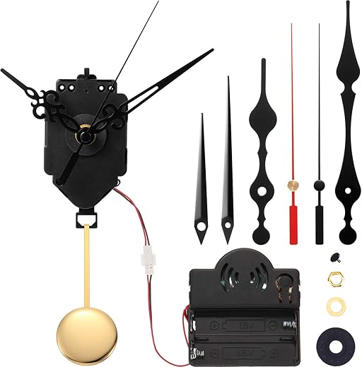 Hicarer Quartz Pendulum Trigger Clock Movement Chime Westminster Melody Mechanism Clock Kit with 3 Pairs of Hands