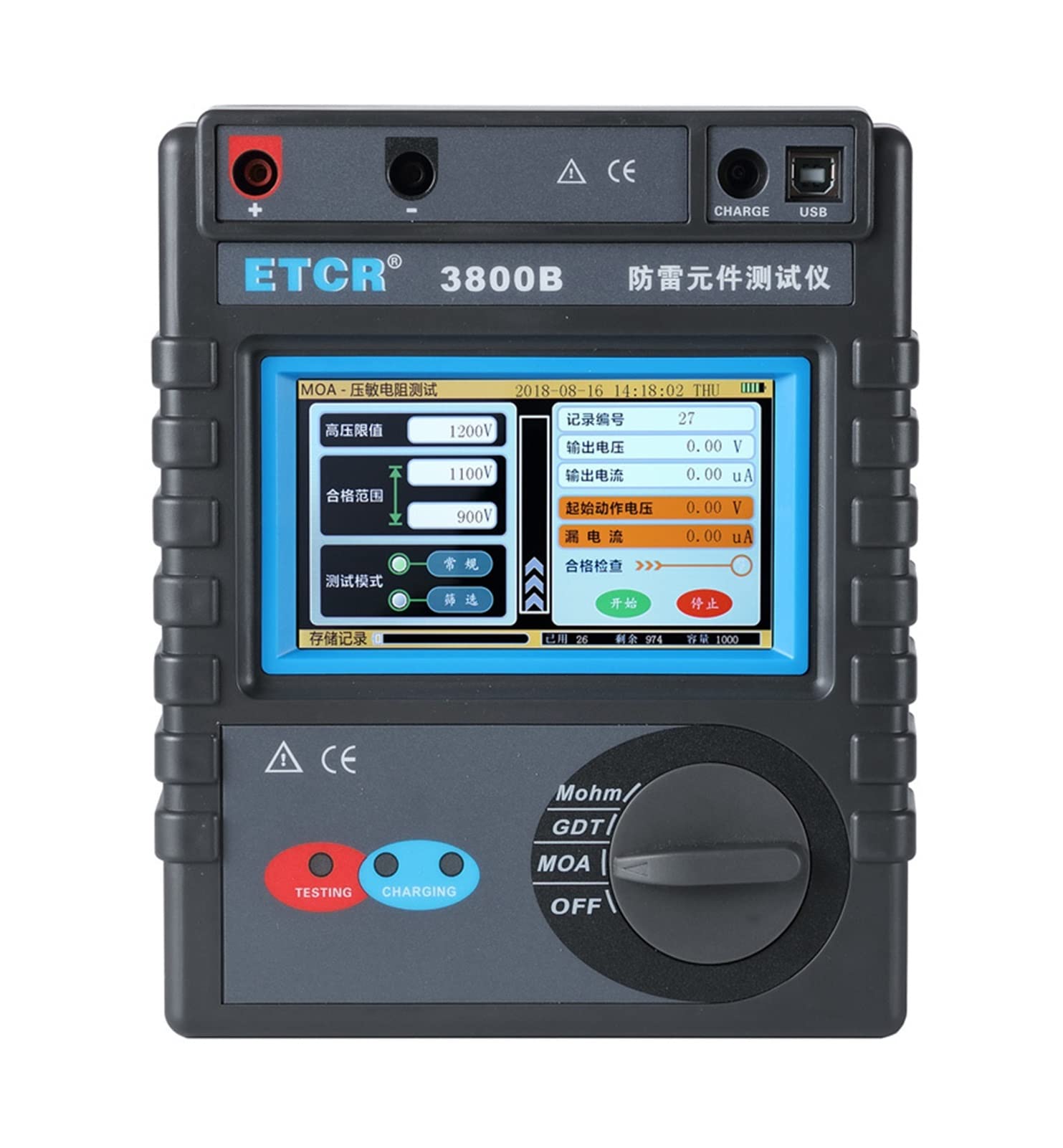 Testeur de composant de protection ETCR3800B Testeur de composants de protection contre la foudre MOV GDT SPD Testeur d'arrestres