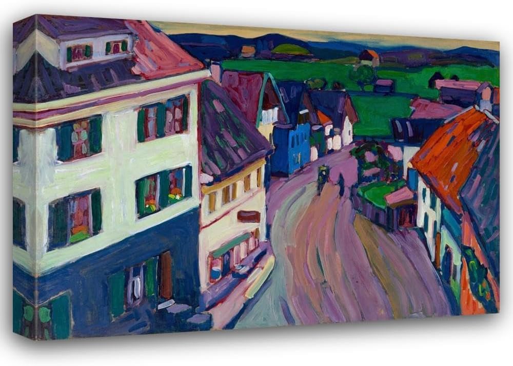 ArtDirect Murnau - View from the Window of the Griesbrau (1908) 34x24 UnFramed Museum Art Print Poster Ready for Framing by Wassily Kandinsky (Russian, 1866-1944)