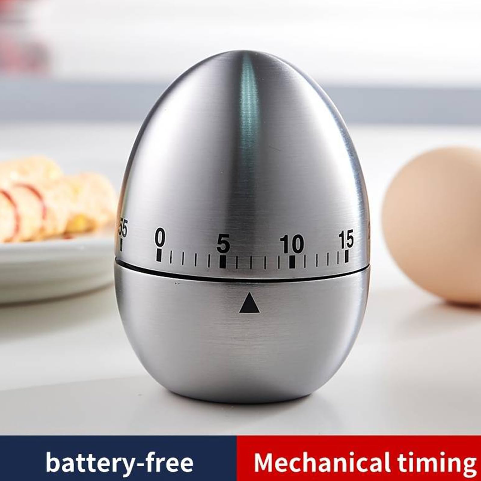 Timer Da Cucina Meccanico A Uovo - Acciaio Inox, Fino A 55 Minuti, Per Cottura E Sport - Foto 12
