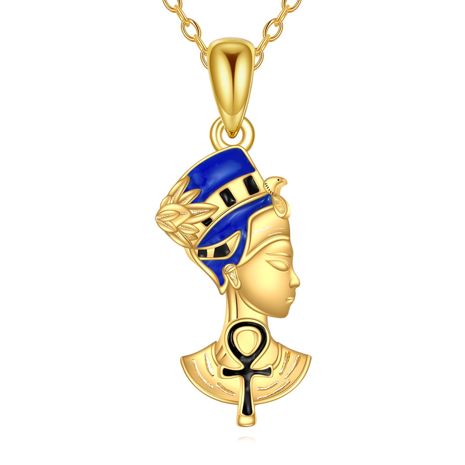 Collana Argento 925 Con Gatto Egiziano, Ankh E Occhio Di Horus - DAYLINLOVE, Mitologia Egizia, Regalo Per Donna