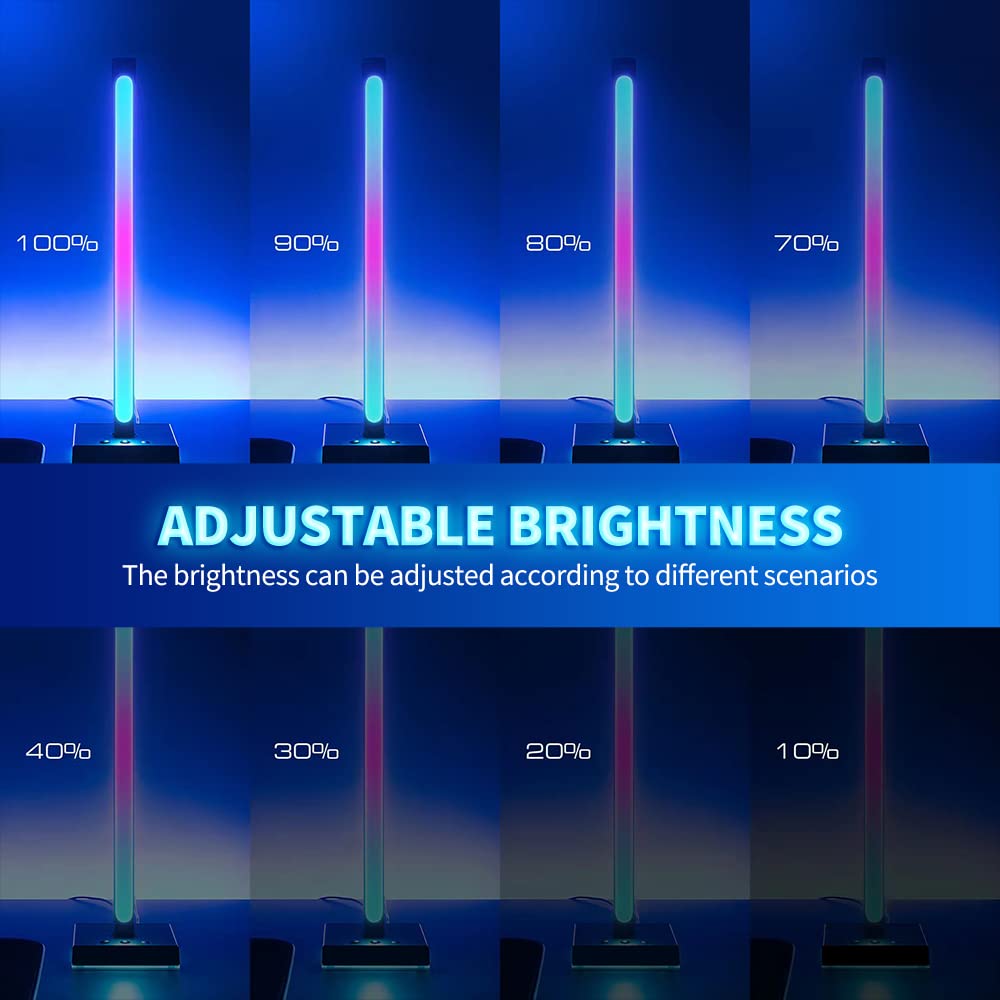 Listwy świetlne RGB do gier, dynamiczne kolory Inteligentne diody LED z aplikacją i 3 przyciskami Sterowanie nastrojową lampą na biurko Synchronizacja muzyki do pokoju gier,