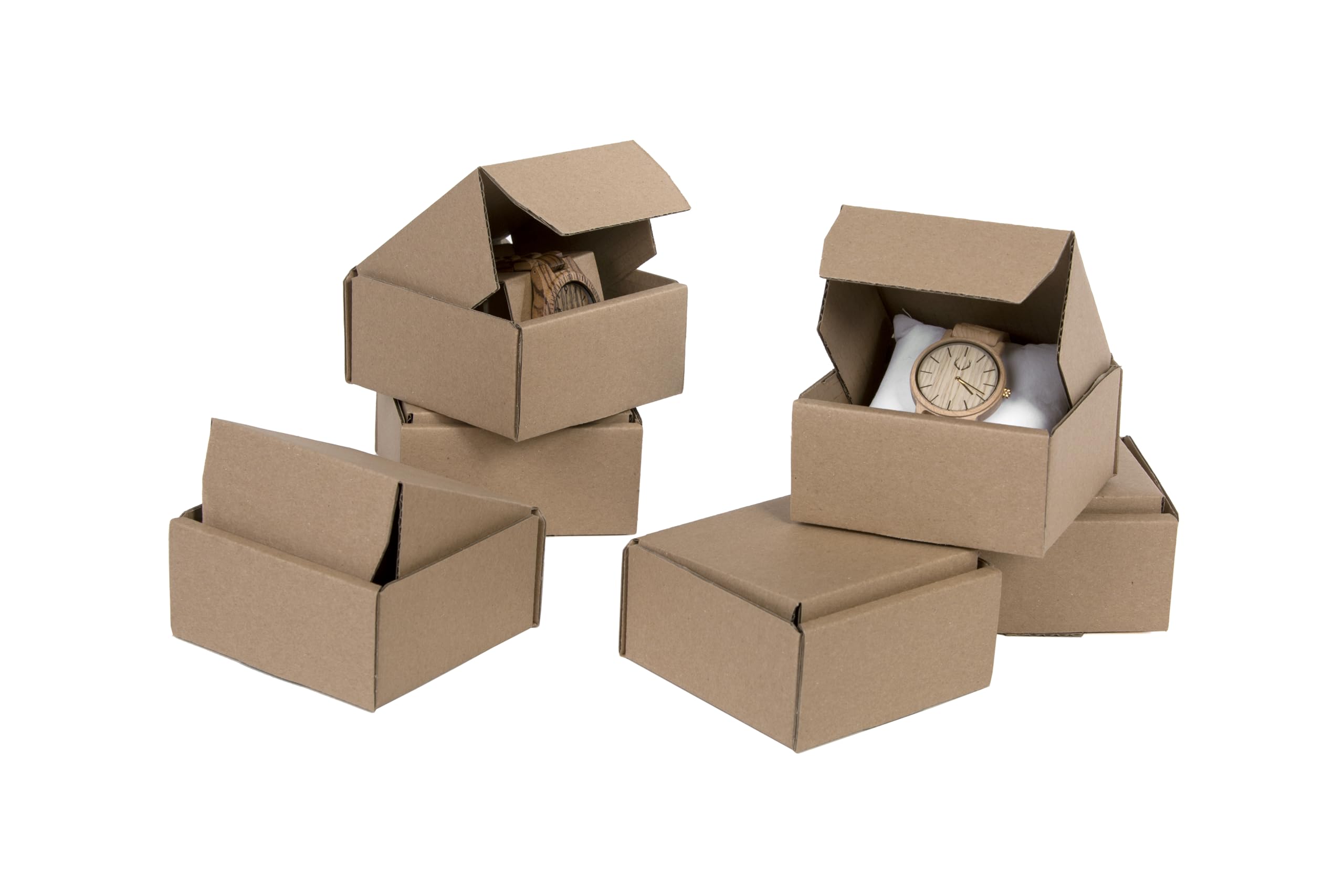 300 Stück Maxibriefkartons 100x100x50 mm Maxibrief Versand Post Faltschachtel Welle ab B 400G/qm Braun Postkarton Versandschachtel Paket Päckchen Versandkarton warensendung