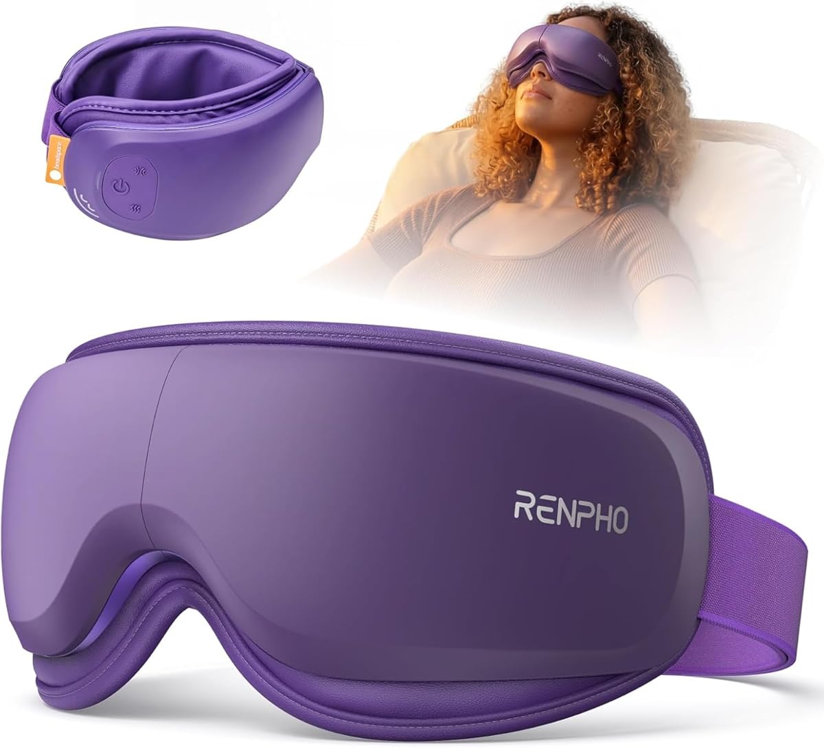 RENPHO & Headspace Eye Massager with Heat, Valentines Day Gifts for Her Him, Ultra-Quiet Eye Massager with Meditation Music, FSA Eligible HSA Lightweight Eye Mask for Migraine Relief Eyeris Zen