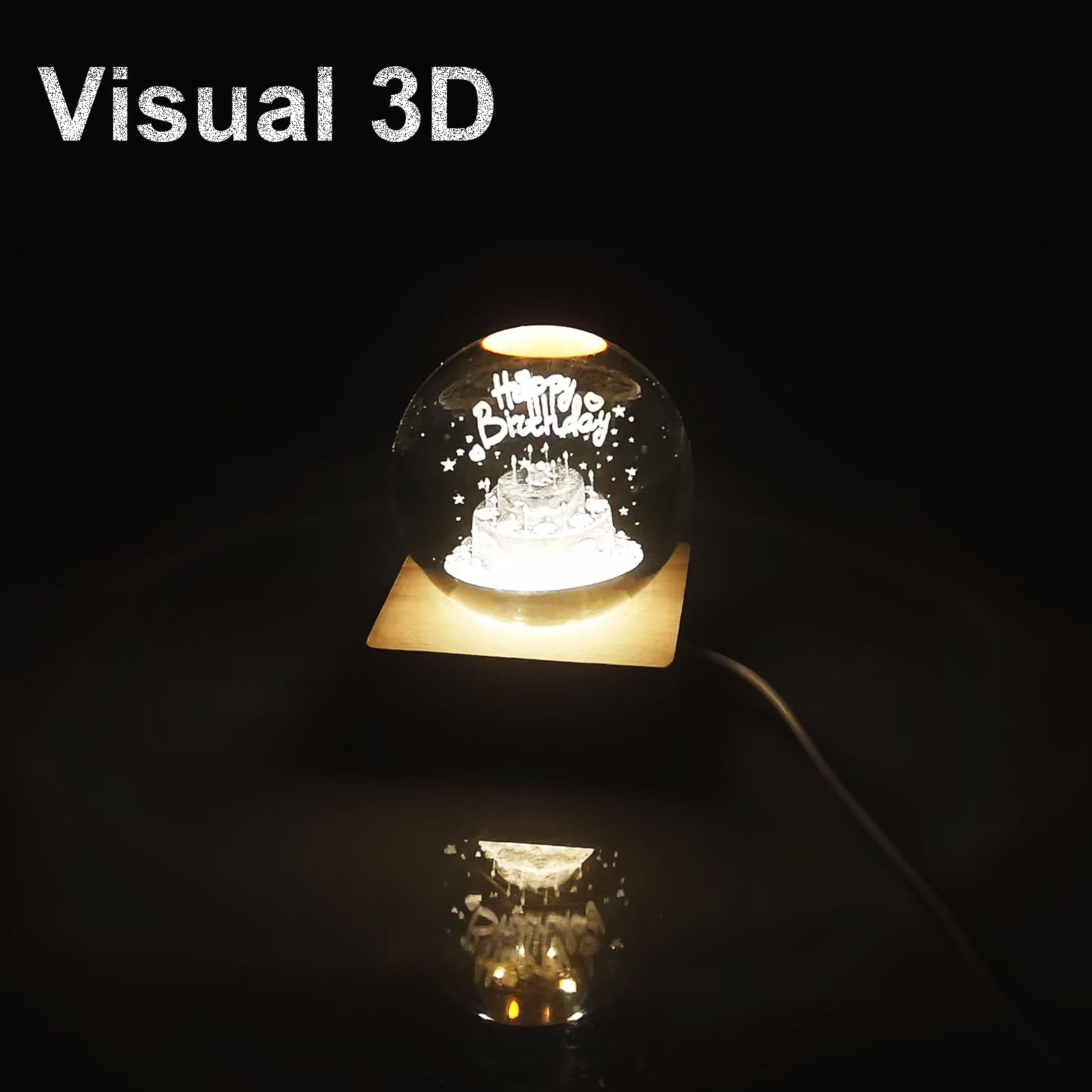 ZVO Creative Night Crystal Ball Night Light Moonlight Flower Light Kids Gift Crystal Ball Night Light Decoration - Image 3