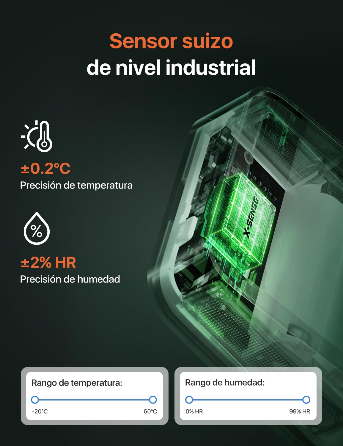 X-sense Termómetro digital con higrómetro interior, WIFI mini termómetro con aplicación X-Sense App, zona de confort adaptada, indicador sonriente, 3 sensores y 1 estación base, Kit STH0A31