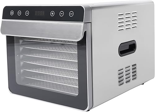Miniatura 8 de Máquina deshidratadora de alimentos grande de 8 bandejas, temperatura de hasta 185 , 8 bandejas de acero inoxidable, para golosinas para perros,