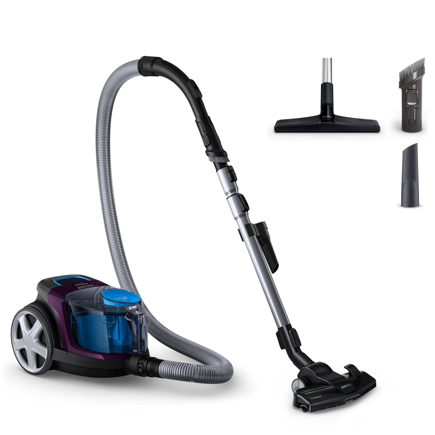 Philips PowerPro Compact FC9333/09 - Aspiradora (650 W, Aspiradora cilíndrica, Secar, Sin bolsa, 1,5 L, Filtro EPA)