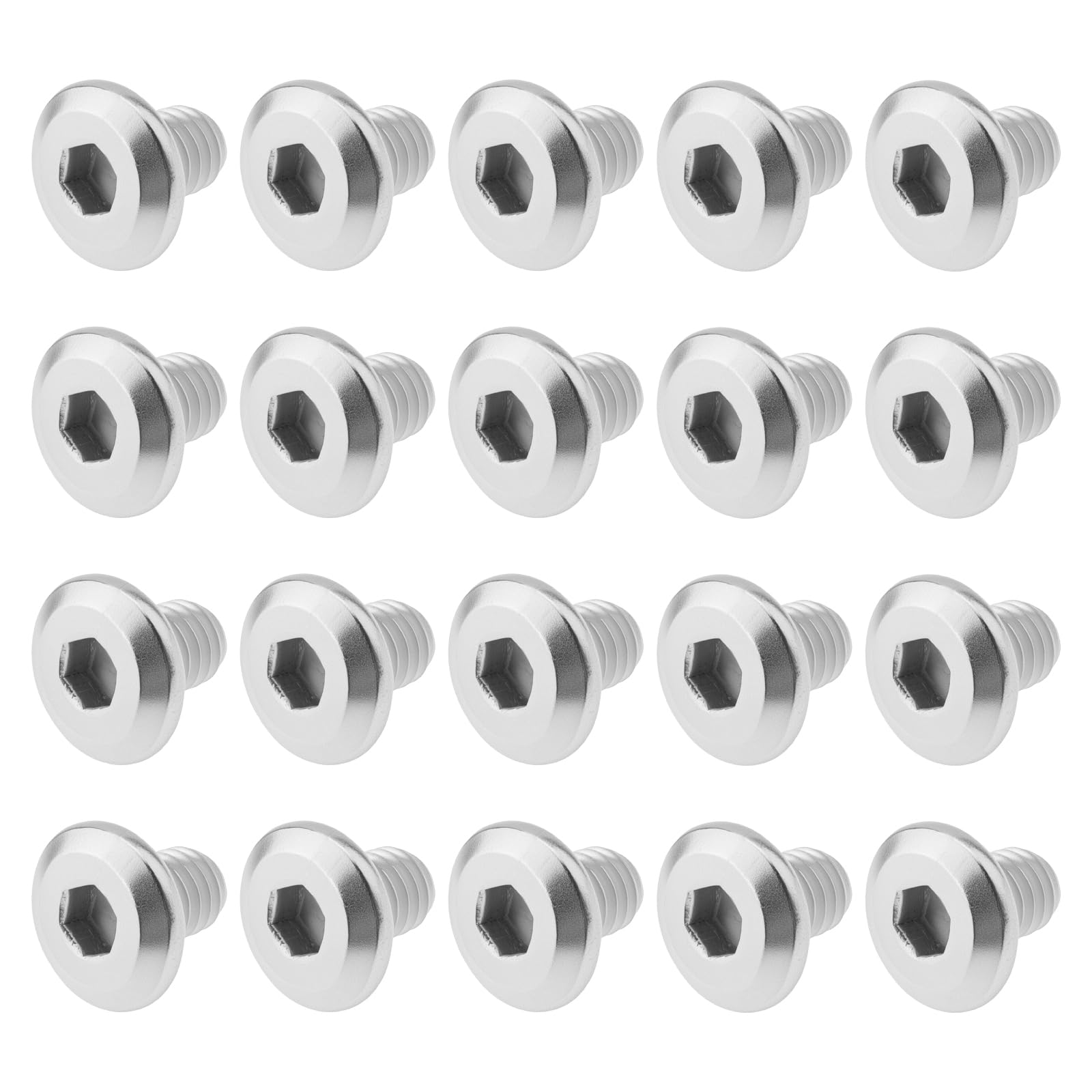 Smgda 20Pcs M6 x 8mm Flat Head Hex Socket Cap Screws Bolts, 304 Stainless Steel Furniture Connector Bolt, Allen Hex Drive, Bright Finish, Metric Fully Machine Thread (M6 x 8 mm)