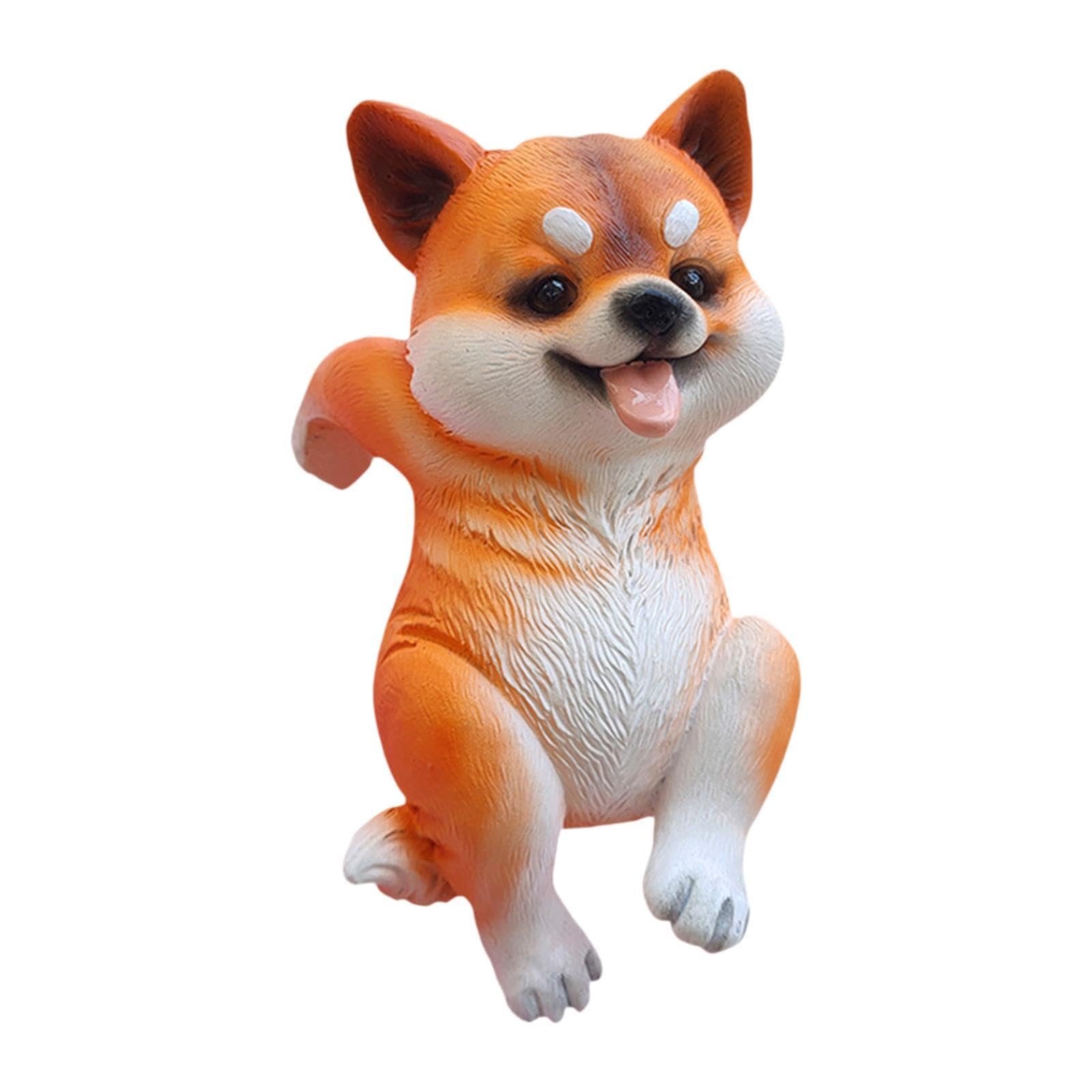 Artisanat d'Art Shiba Inu, Statue de Jardin Haute Finition pour Pot