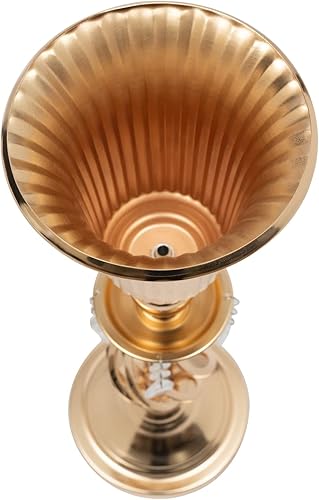 Miniatura 6 de 10 centros de mesa de boda de metal altos para mesas de recepción, soporte de jarrón dorado para flores, jarrón de flores de 20 pulgadas de alto