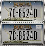 Material aus leichtem Metall US Nummernschilder MONTANA Kennzeichen PAAR # Autoschilder USA
