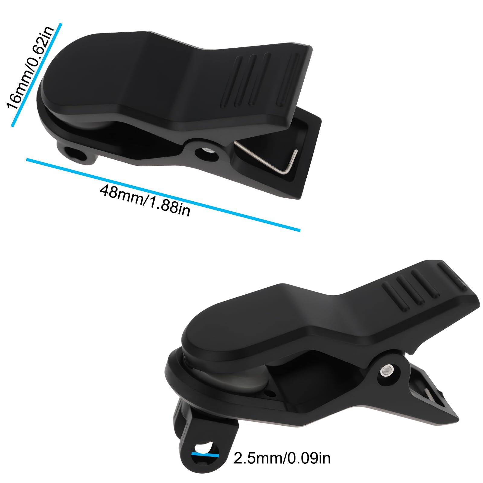 YINETTECH 2PCS Guitar Tuner Clip 48x16mm Suitable for Guitar Instrument Black - Image 4