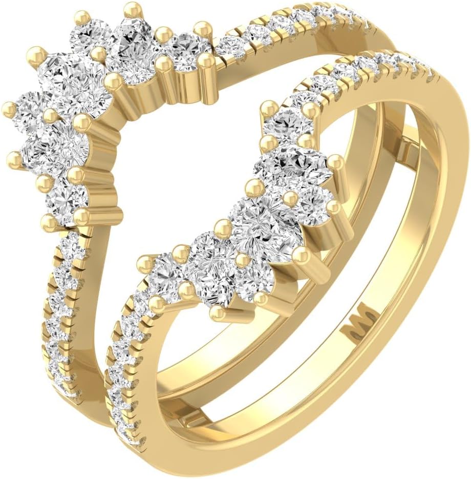 3/4 Carat Lab Grown Diamond Enhancer Wedding Band Ring | 10K, 14K in White, Yellow Gold or Sterling Silver Anniversary Wedding Band Ring | D-F Color and VS1 clarity